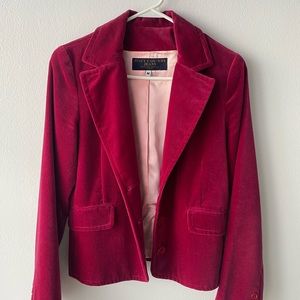 Juicy Couture Red/Maroon Velvet blazer with pink lining.
